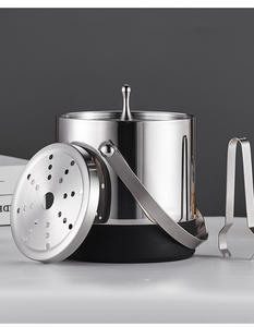 ถังแช่น้ำแข็งเบียร์พร้อมที่จับทำจากโลหะสแตนเลสสีทองหรูหราหรูหรามีโลโก้ออกแบบได้ตามต้องการ - Product Image 3