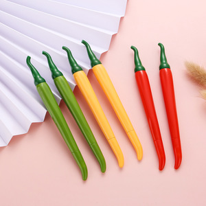 Bolígrafo de firma de suministros de oficina con forma de pimienta amarilla y roja bonita neutra de simulación creativa - Product Image 3
