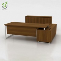 IULTRA Promotion Bureau de Direction Modulaire en Chêne Moderne en Forme de L de 1,8 m, Taille Personnalisable, avec Tiroirs pour Bureau