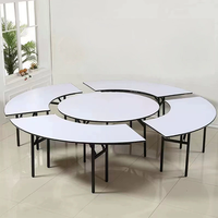 Tables pliantes rectangulaires et rondes en bois modernes W-92 pour événements en plein air, mariages, banquets, repas - Durables et faciles à nettoyer