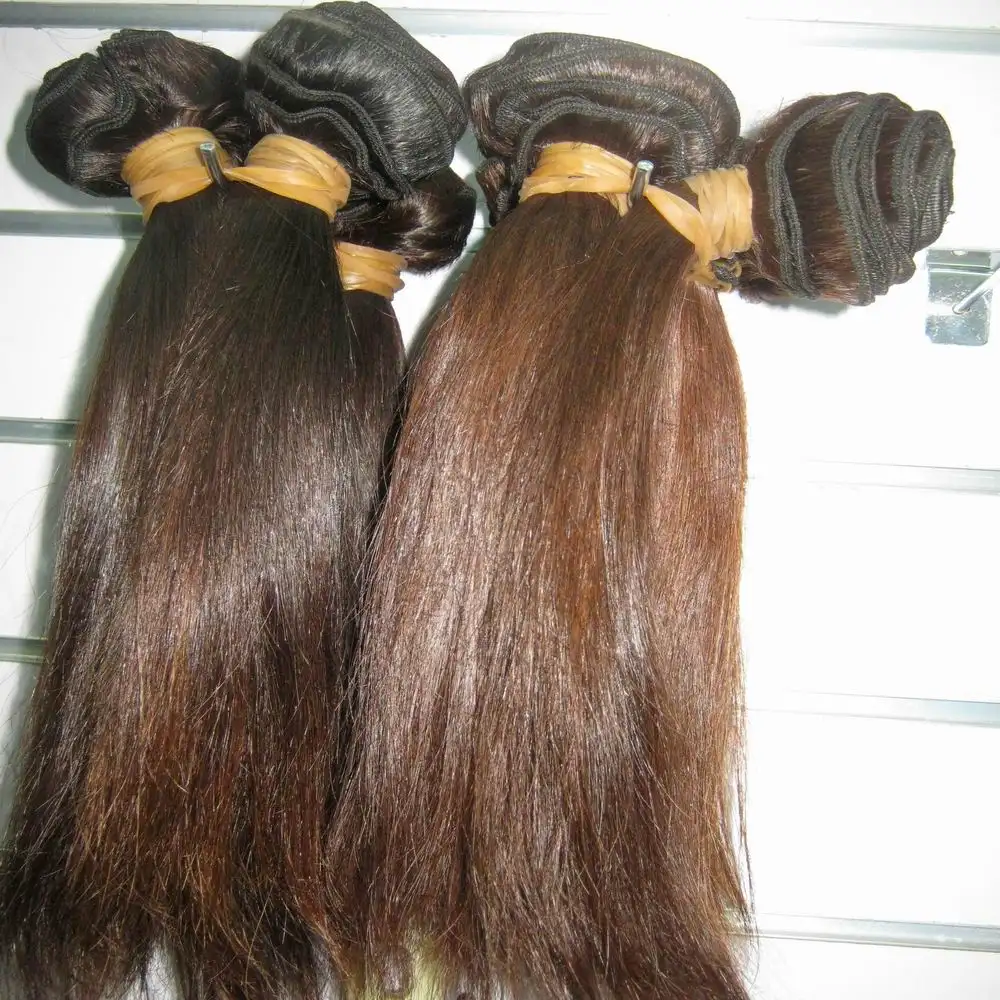 1kg Indian Straight virgin hair 100% Mink natural brown hair Wholesale cuticle aligned wefts