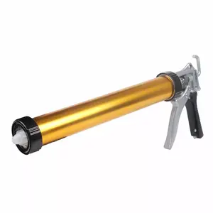 Sausage Caulking Gun Manual Drive 20oz Sausage Caulk Gun with Stainless Steel Barrel (Silver) 18:1 Ratio