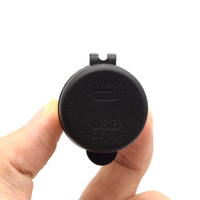 DIN Hell Powerlet Plug ke Pengisi Daya USB Quick Charge 3.0 & Adaptor Pengiriman Daya Tipe C untuk Sepeda Motor BMW (Hitam) 12-24V
