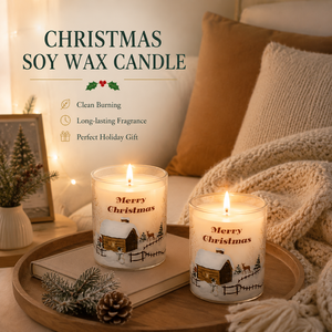 AIKUN Factory Supply Eco Friendly Handmade Christmas Scented <b>Candle</b> Festive Decorative <b>Gift</b> Box <b>Set</b> with Soy Wax Glass Cup - Product Image 1