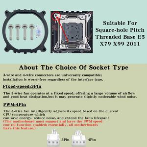 Qiuzaim เมนบอร์ด X79ขนาด90มม. พัดลม CPU คอมพิวเตอร์มาเธอร์บอร์ด<span class=keywords><strong>2</strong></span>/4ขาพัดลม2011ขาแรงดันลงระบายความร้อน4ขา X99ตั้งโต๊ะเรืองแสง - Product Image 2