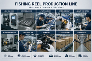 <span class=keywords><strong>Moulinet</strong></span> de pêche spinning durable pour carpes et barres, avec poignée interchangeable, bobine métallique, rotation fluide, logo personnalisé - Vente en gros usine - Product Image 5