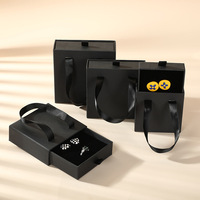 Boîte d'emballage de bijoux noire spéciale pour hommes, boîte de rangement de bijoux rétro, boîte cadeau, logo personnalisable