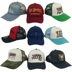 Casquette en filet éponge personnalisée en gros d'usine, casquette publicitaire avec logo personnalisé, casquette imprimée et brodée en gros, chapeau de soleil d'été - Product Image 6