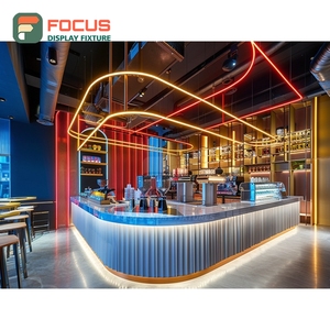 Durable Cafe Service Counter Tempered Glass Front Syrup Bottle Display Area Roastery Service Counter - Product Image 6