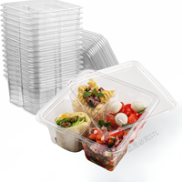 Boîte d'emballage transparente pour fruits frais à 4 compartiments Boîte d'emballage en plastique pour tomates coupées fruits à pâtisserie Cerise Boîtes pour fruits en PET