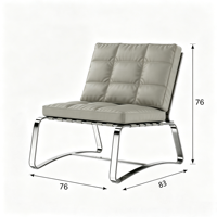 Moderner Kommerzieller Sofasessel aus Vollnarbenleder mit Hochdichte-Schaumstoffkissen für Ergonomisches Home Office