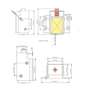 Électroaimant miniature à cadre <span class=keywords><strong>métallique</strong></span> DC 24V, structure poussoir-tiroir, base pour application de verrouillage automatique de cabinet - Product Image 6