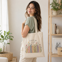 Sac fourre-tout personnalisé avec logo, 30x35cm, en toile de coton imprimée, réutilisable, pour les librairies, la vente au détail, les cadeaux et les événements, vente en gros