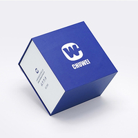 Boîte d'emballage pour tasses à thé et à café en carton bleu imperméable de qualité supérieure, design le plus récent, taille personnalisée, boîte cadeau pour tasse, logo en relief