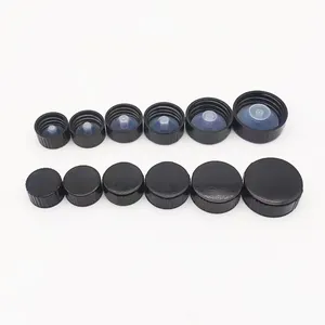 غطاء لولبي من بولي مخروط من البلاستيك الأسود 18 ، 20 ، 22 ، 24 ، 28 ، 33 ، bakcon