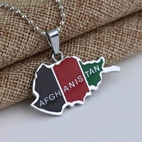 Collier Kuchi Afghan en argent avec pendentif drapeau du pays Bijoux en alliage accentué de diamants pour femmes/hommes Bijoux Femme
