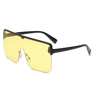 BR06 Square <b>Large</b> <b>Frame</b> Rimless Sunglasses UV400 PC Metal <b>Frame</b> Unisex Lightweight European Style - Product Image 5