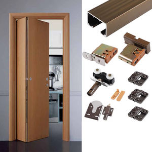 Meilleur système <span class=keywords><strong>de</strong></span> porte pliante à deux volets <span class=keywords><strong>pour</strong></span> accessoires en alliage d'aluminium, <span class=keywords><strong>fixation</strong></span> sur rail, <span class=keywords><strong>kit</strong></span> <span class=keywords><strong>de</strong></span> porte coulissante en bois, quincaillerie <span class=keywords><strong>de</strong></span> porte pliante - Product Image 1