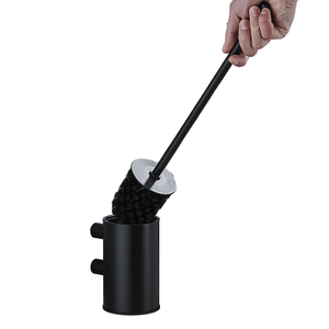 Accessoire de salle de bain mural en acier inoxydable <span class=keywords><strong>noir</strong></span> <span class=keywords><strong>mat</strong></span> moderne support <span class=keywords><strong>suspendu</strong></span> pour <span class=keywords><strong>brosse</strong></span> de toilette avec tasse en métal - Product Image 1