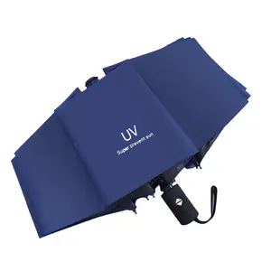 Payung Sunscreen Anti-Ultraviolet Uv, Payung Tiga Lipat dari Hutan Hujan Matahari Dua Kegunaan Bisnis/