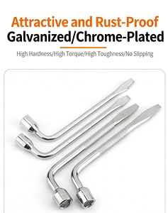 <span class=keywords><strong>Clé</strong></span> <span class=keywords><strong>à</strong></span> douille double fonction en forme de L 17-<span class=keywords><strong>24</strong></span> mm, outil de réparation de pneus chromé - Product Image 6