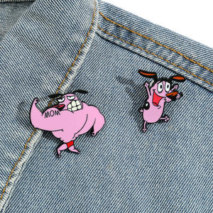 XZ2465 dibujos animados cobarde perro broche lindo divertido perro forma Animal esmalte Pin Anime Metal insignia mochila Ropa Accesorios Juguetes - Product Image 3