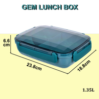 Boîte à lunch en plastique sans BPA de haute qualité, mignonne, de qualité alimentaire, en PP, avec couvercle, 3 compartiments, réutilisable, facile à nettoyer, multifonctionnelle, pour le stockage des aliments