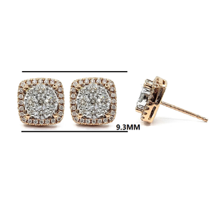 HongKong Jewelry Trendy Romantic Design 18k Solid Gold <b>White</b> Gold High Quality Diamond Oval Shape Screw Back Stud Wedding - Product Image 2