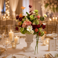 Centre de table de mariage en fleurs artificielles de style jardin romantique, design luxueux, haute qualité, durable, pour événements floraux