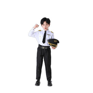 Capitaine pour enfants uniforme masculin hôtesse de l'air professionnel <span class=keywords><strong>femme</strong></span> <span class=keywords><strong>pilote</strong></span> maternelle Aviation Performance jeu de rôle Costume - Product Image 3