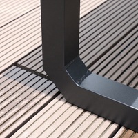 Moderne 120cm rechteckige Metallrahmen Outdoor Esstisch Bank Set Park Garden Hotel Schule Villa Möbel aus Kunststoff Holz
