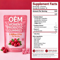 Gummies Probiotiques Sans Gluten pour Femmes Adultes Marque Privée OEM – Soutien Digestif, Gestion de l'Énergie, Canneberge, Santé Vaginale