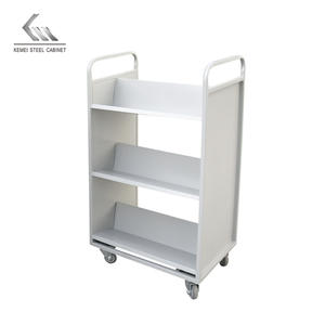 Chariot de livre Double face en métal en forme de W, chariot <span class=keywords><strong>sur</strong></span> <span class=keywords><strong>roulettes</strong></span>, 3 niveaux, <span class=keywords><strong>bibliothèque</strong></span>, littéraire, chariot Mobile, chariot pour documents et bureau - Product Image 3