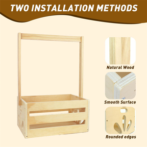 Keranjang mandi anak laki-laki perempuan baru lahir belum selesai dengan pegangan keranjang penyimpanan bayi keranjang kayu bayi - Product Image 2