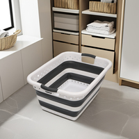 Panier à linge pliable de grande capacité de 37L pour organiser les vêtements et les sacs avec récipient en plastique pliable