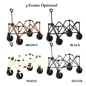 折り畳み式ステンレス鋼ユーティリティワゴンカート大型折りたたみ式折り畳み式ビーチワゴンショッピング用収納ツールカスタマイズ可能OEM - Product Image 3