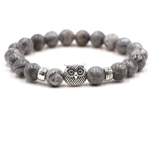 Pulseras de cuentas con cabeza de búdama para hombre, piedra ojo de tigre, roca volcánica, malaquita, cuarzo rosa, brazaletes para mujer, regalos budistas de oración - Product Image 6