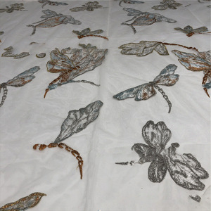 Tại chỗ nhiều màu sắc con chuồn chuồn thêu lưới váy sườn xám vải polyester mã hóa lưới bướm - Product Image 2