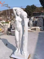 Escultura de mujer desnuda sexy y elegante de tamaño real de diseño personalizado mármol natural para colección y decoración estilo amor