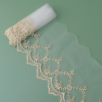 Applique de robe de mariée de luxe, broderie écologique, garniture en dentelle ivoire, tissu en tulle et maille brodée pour mariée