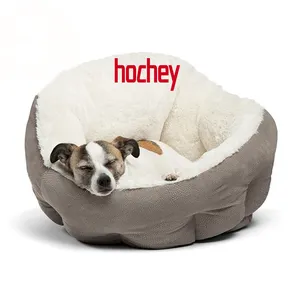 Hochey keçe köpek yatak yuvarlak köpek kedi evcil hayvan sevimli yumuşak çekyat üretmektedir araba köpekler yatak fiyatı