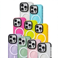 Coque en TPU transparente effet néon pour iPhone 17 16 15 14 13 12 Pro Max, pare-chocs souple en silicone, compatible charge sans fil, OEM