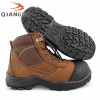 Bottes de sécurité industrielles isolantes anti-écrasement en cuir de vachette mi-montantes, robustes, fabriquées directement par le fabricant