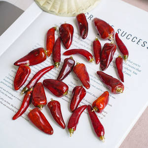 بيع بالجملة ديي صياغة القرط سوار قلادة صنع نبات جاف حقيقي راتنجات الايبوكسي الفلفل الأحمر لتزيين المجوهرات - Product Image 2
