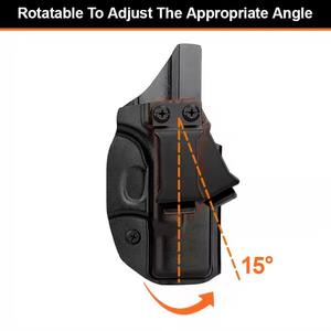 Iwb Hunting Kydex Gun <span class=keywords><strong>Holster</strong></span> Zwart Verborgen Draagtas Binnenkant Tailleband Met Verstelbare Cant Posi-Click Retentie Ontworpen Voor G26 - Product Image 5