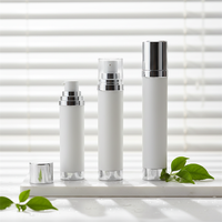 Flacon pompe sans air en plastique 30ml, 50ml, 80ml avec gaine métallique en aluminium pour emballage cosmétique ABN28-002
