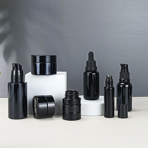 Bouteille en verre UV noir violet foncé à large ouverture avec couvercle à vis, disponible en 5ml, 10ml, 15g, 30g, 50g, 60g, 100g, 120g, 200g, 250g, 500g - Product Image 6