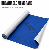 Membrane respirante imperméable pour habillage de maison, rouleau de 1m, 1,5m x 50m, fournisseur OEM de construction de toitures et murs avec logo personnalisé