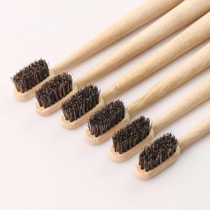 Brosse à <span class=keywords><strong>dents</strong></span> biodégradable zéro déchet, manche en bambou, poils naturels en crin de cheval - Product Image 3