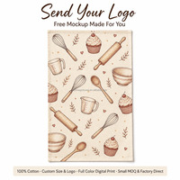 Serviette de cuisine en coton 100% personnalisée avec impression numérique, en stock, expédition gratuite, échantillon disponible, serviette de cuisine de haute qualité
